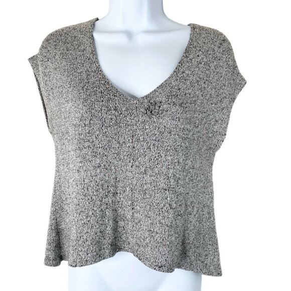 Urban Outfitters Project Social T Top T-shirt Heathered knit V-neck Gray XS - Picture 3 of 16